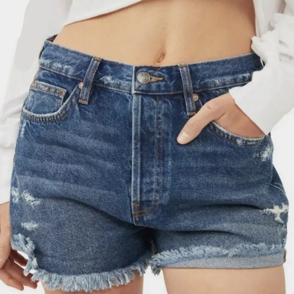 FREE PEOPLE We the Free The Lasso Jean Denim Shorts Womens 32 - Picture 2 of 7